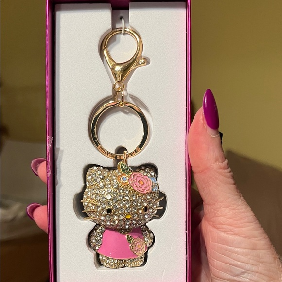 SAM. | Accessories | Nib Hello Kitty Rhinestone Keychain Pink Dress ...